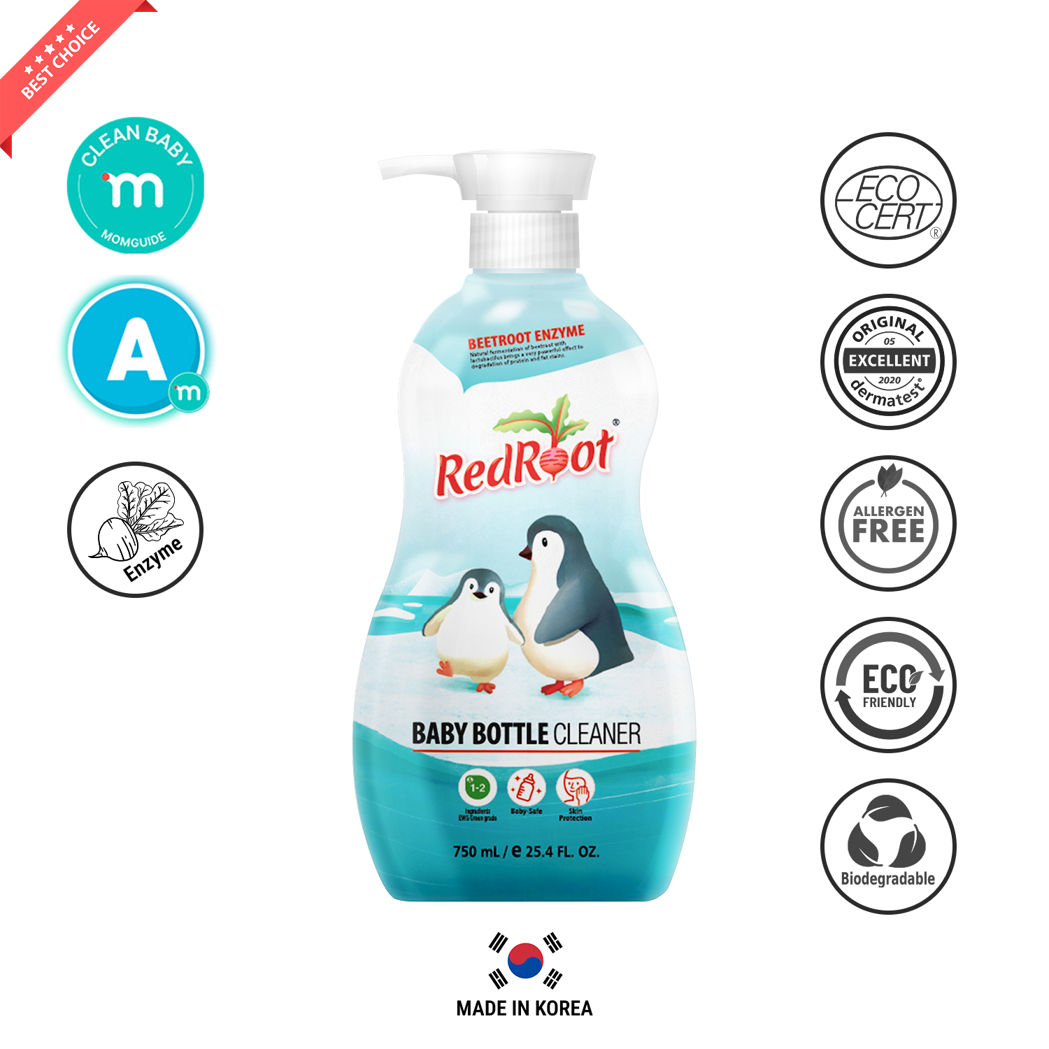 Nước Rửa Bình Sữa Hữu Cơ RedRoot Chai Lớn 750ml