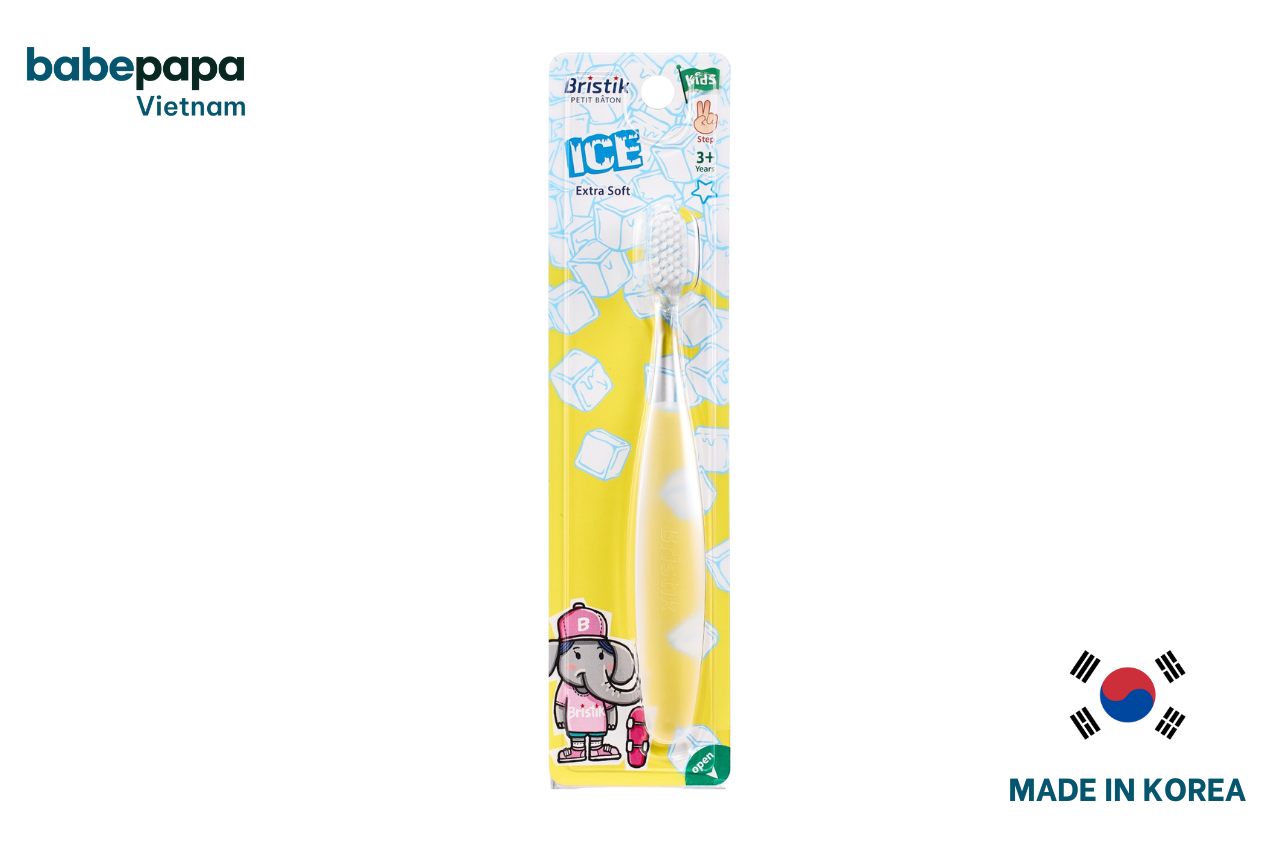 Bàn Chải Đánh Răng Bristik ICE Step 2 Cho Bé – Màu Trắng