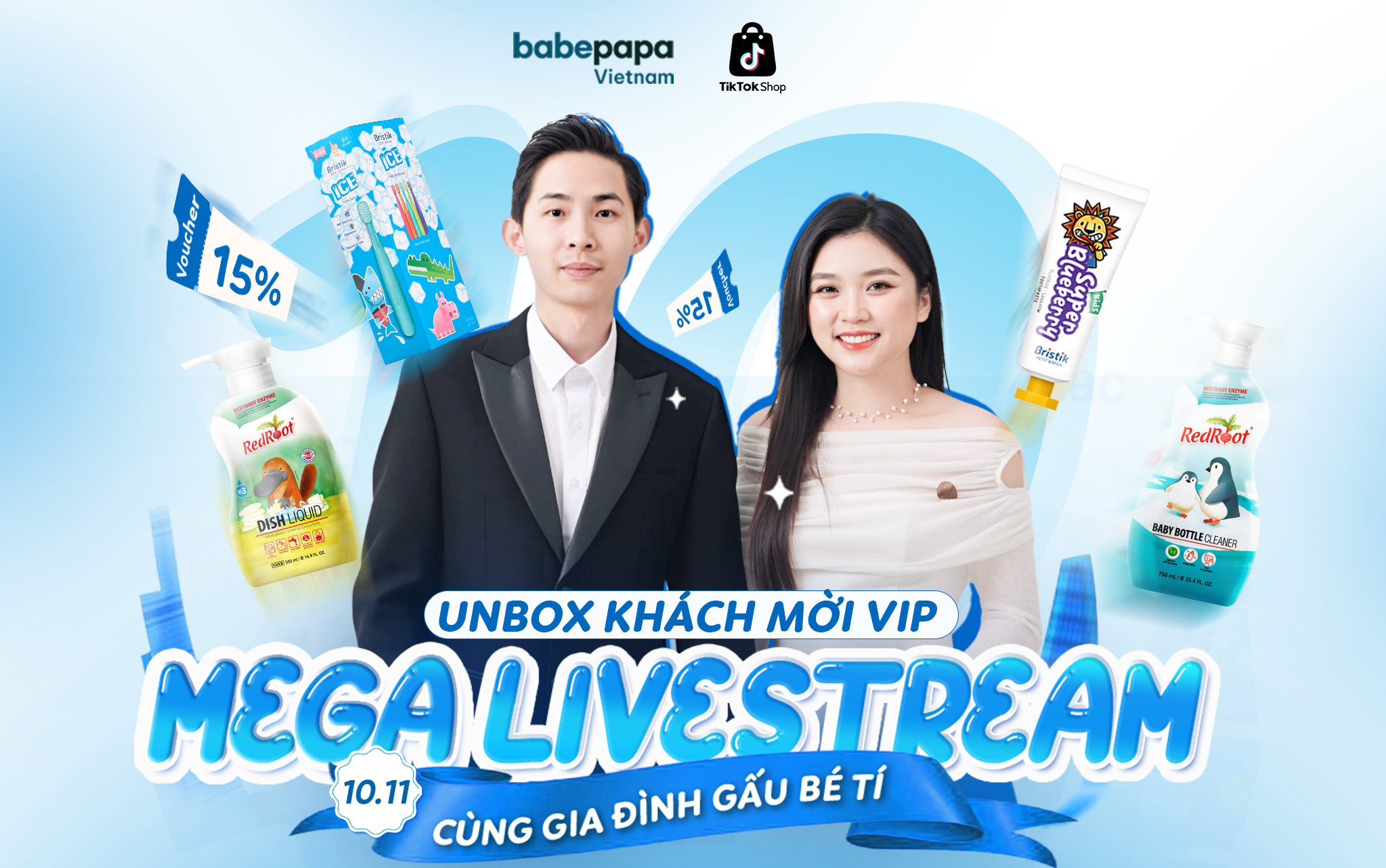THÁNG 11 BÙNG NỔ: REDROOT x BRISTIK | KẾT HỢP KOL MANG ĐẾN CHUỖI LIVESTREAM DEAL KHỦNG CHO MẸ & BÉ